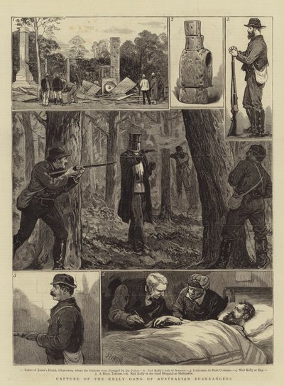 Captura de la banda Kelly de bandidos australianos de Joseph Nash